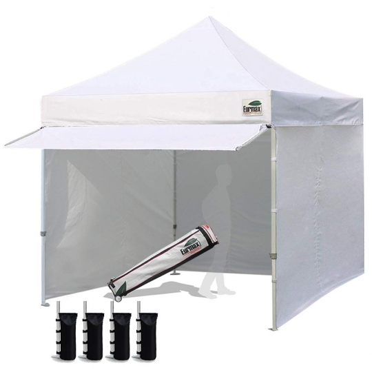 Standard 10x10 Extended Awning Canopy + 4 Zipper Walls (Select Color)  