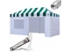 Stripe Green/White Top +White Sides